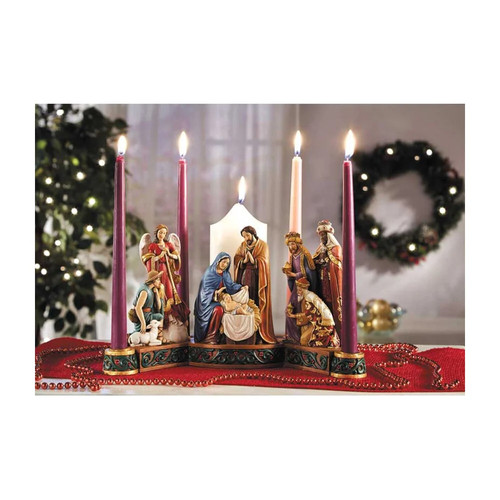 Krippe advent kerzenhalter - krippe,
