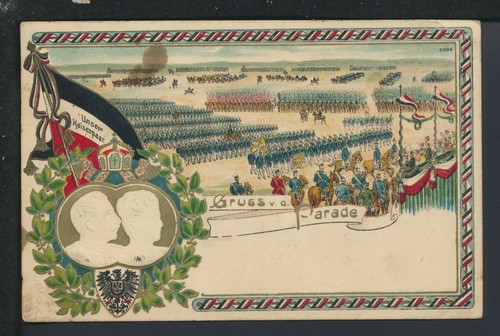 Litho ansichtskarte kaiserpaar - ansichtskarte,