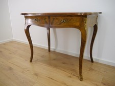 Schreibtisch Dresdner Barock Nussbaum Wurzelfurnier um 1860