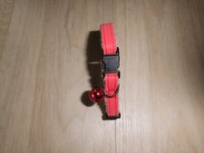 Katzenhalsband Rot Filz mit Glöckchen Verstellbar