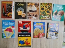 10 x BASTELHEFTE, Salzteig, Drachen, Sisal, Lampen, Heutiere, Glas, Filz, Stoff
