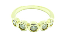 Memory Brillant Ring 585 Gold14 Karat Halbmemoire Damenring Gr.54 Goldring 