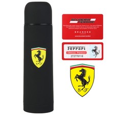 Scuderia Ferrari Thermoskanne Isolier-Kanne Flasche aus Edelstahl 0,5 l Schwarz