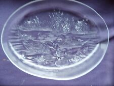 Schale, "Original Walther Glas", transparentes Glas mit Teich, Enten, Seerosen,