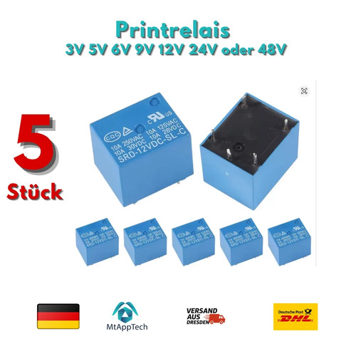 Stück printrelais 5v 6v - 5, 3v