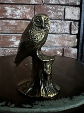 Eule Uhu Auf Baum Baumstumpf Messing oder Bronze Setzkasten