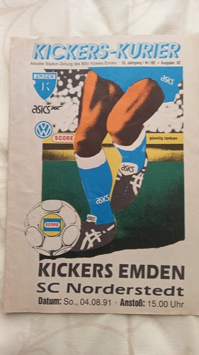 Stadionheft kickers - 91/92,