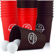 Bier pong Partybecher Set  🍻 22xWiederverwendbare Trinkbecher 473ml Hartplastik