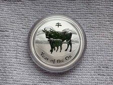 Lunar II Ochse Silber 2009 1 Unze Oz Australien in Kapsel Sammlerzustand