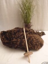 Handspindel mit 125g gewaschener Jakob- Soayschaf Rohwolle   (3)