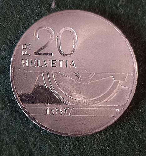 Silbermünze helvetia 20 - silbermünze,