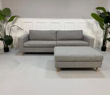 Bolia Scandinavia Sofa Grau Stoff 3 Sitzer + Hocker Couch Garnitur