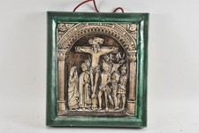C25L01- Sommerhuber Keramik Steyr Relief Kreuzigungsszene gemarkt  