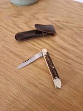 Taschenmesser Hirschhorn Solingen, Hersteller E. Brückmann, mit Etui