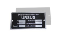Typenschild - , "ursus")