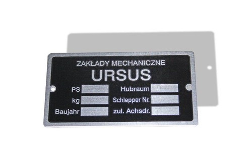 Typenschild - , "ursus")