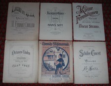 6x alte Noten für Violine