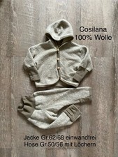 Cosilana Gr. 50 56 62 68 100% Schurwolle Braun Beige Jacke Hose Junge Mädchen
