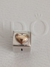 Original  Pandora Element, Würfel,  "I Love You", bicolor,  585erGold, retired 