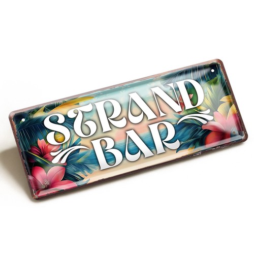 Blechschild strand bar 28x12cm - bar,