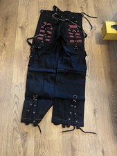 Gothic schwarz rosa Hose Faden