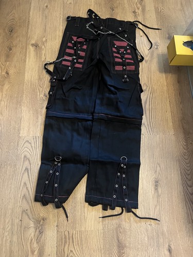 Gothic schwarz rosa - hose, faden