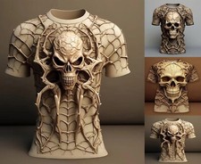 Neu Herren 3D Totenkopf Spinne