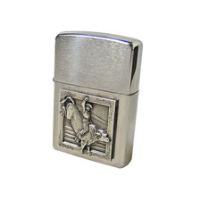 Zippo Rodeo Bull Riding Benzinfeuerzeug USA  Metall gebürstet mit Box
