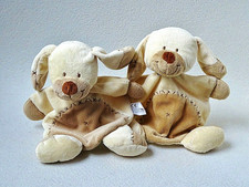 Nicotoy Hund beige braun Zick Zack Schmusetuch Kuscheltuch Schnuffeltuch (T186)