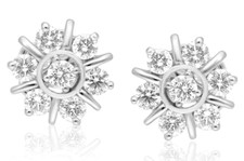 0.70ct Natürlich Rund Diamant 14k Solid Weiß Gold Hochzeit Ohrstecker