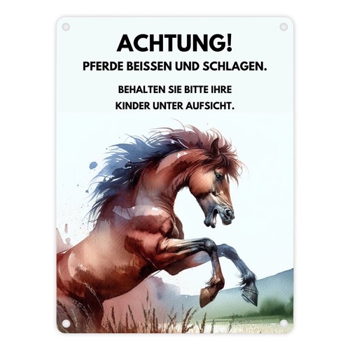Pferd metallschild 15x20 cm - metallschild,