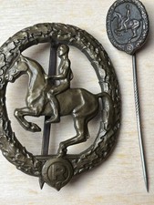 Reiterabzeichen Bronze mit Miniatur