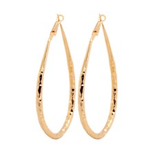 2x Creoli Hoops Creolen Ohrringe mit Huggie Verschluss oval Damen Silber