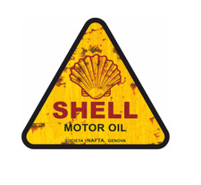 SHELL Aufkleber 20x18cm Vintage Sticker Auto Oldtimer Öl USA Gasoline V8 KULT
