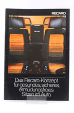 Recaro Prospekt 1979 Oldtimer Sportsitze Brochure Katalog selten