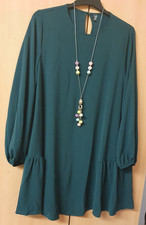 SHEIN curve Kleid dunkelgrün Ballonärmel Gr: 46  Weihnachten