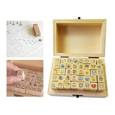 40pcs Holz Cartoon Briefmarken