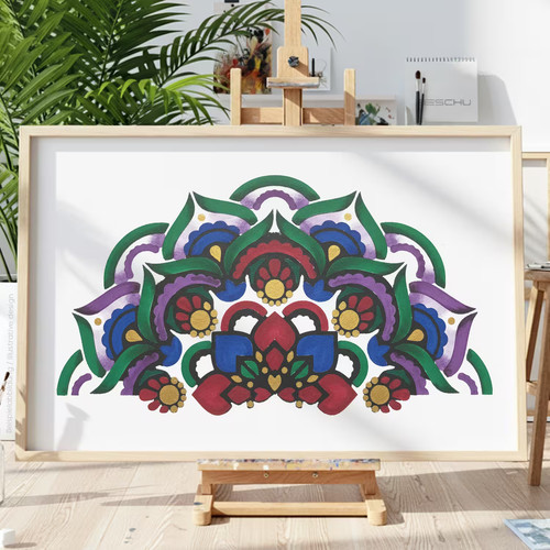 Mandala muster v16 schablone - mandala,