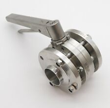 Absperrklappe KRONES Anschschweiß Zwischenflanschklappe Edelstahl 316L DN40 PN10