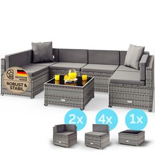CASARIA® Gartenlounge Gartenmöbel Set Polyrattan ️Wetterfest Auflagen Sitzgruppe