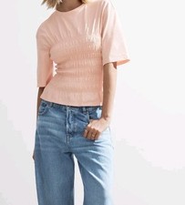 & OtherStories,  Top, Shirt, Bluse,Kurzarm, gesmokt, M, 38/40 , Neu, 100% cotton