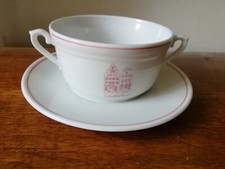 Kronester Bavaria Suppentasse Teller Suppe weiß rot Schabbelhaus Lübeck 10,5 cm