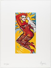 Elvira Bach handsigniert nummeriert "Fahnenprojekt Lindencorso" Farboffset