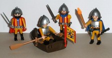 ♛ playmobil - Conquistador - 4 Spanische Soldaten mit Ruderboot (1) ♛