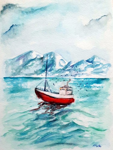 Aquarell zeichnung bild boot - bild,