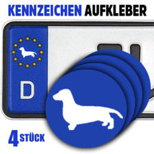 Dackel Teckel Jäger Jagdhund Kennzeichen-Vinyl-Aufkleber 4Stück für EU-Kreis