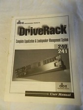 DBX Driverack 240 241 User Manual