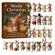 2025 Weihnachten Maus Adventskalender 2D Acryl Winter Urlaub Dekoration