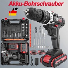 Mit 2 Akkus Ladegerät 21V Akkuschrauber Set Schlagbohrschrauber Bohrmaschine