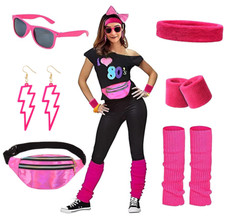 80er Jahre Damen Fancy Dress, 90er Jahre Kostüm Kleidung Accessoires Bauchtasche